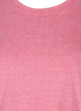 Meliertes T-Shirt aus Baumwolle, Fuchsia Purple Mel. , Packshot image number 2