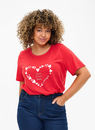 FLASH - T-Shirt mit Motiv, High Risk Red Heart, Model image number 0