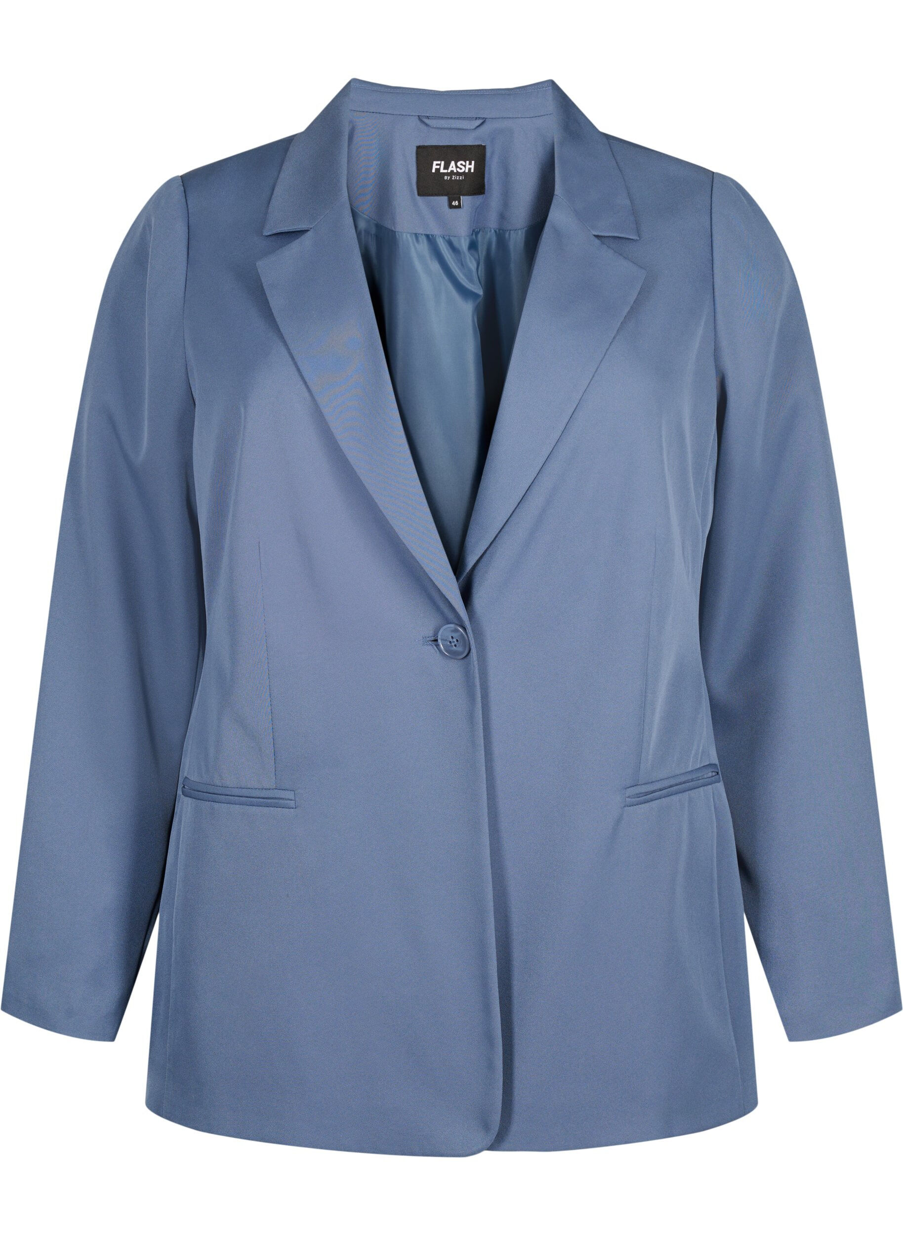 ZizziFLASH &ndash; Schlichter Blazer mit Knopf, Blau, Packshot image number 0