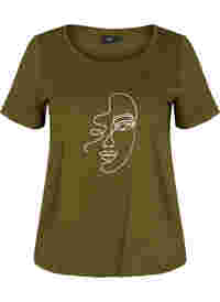 T-Shirt mit Glitzerprint aus Baumwolle
