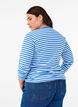 Gestreifte Bluse mit langen Ärmeln, Blau, Model image number 2