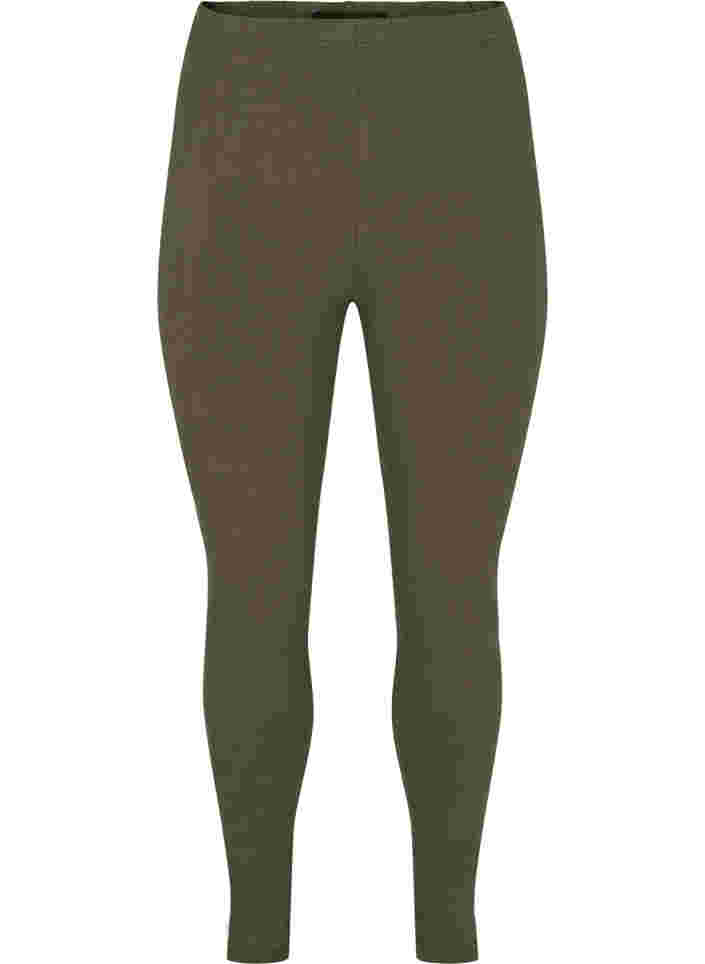 Einfarbige Leggings mit Print, Ivy Green, Packshot image number 0