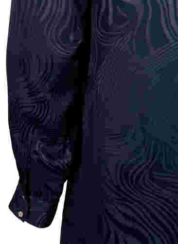 Tunika mit Ton-in-Ton Muster und V-Ausschnitt, Night Sky, Packshot image number 3