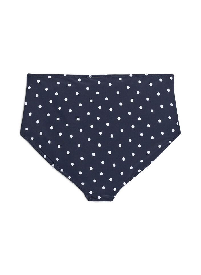 Hoch taillierte Bikinihose mit Polka Dots, Schwarz, Packshot image number 1