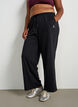 Trainingshose mit weitem Bein und hoher Taille, Schwarz, Model image number 2