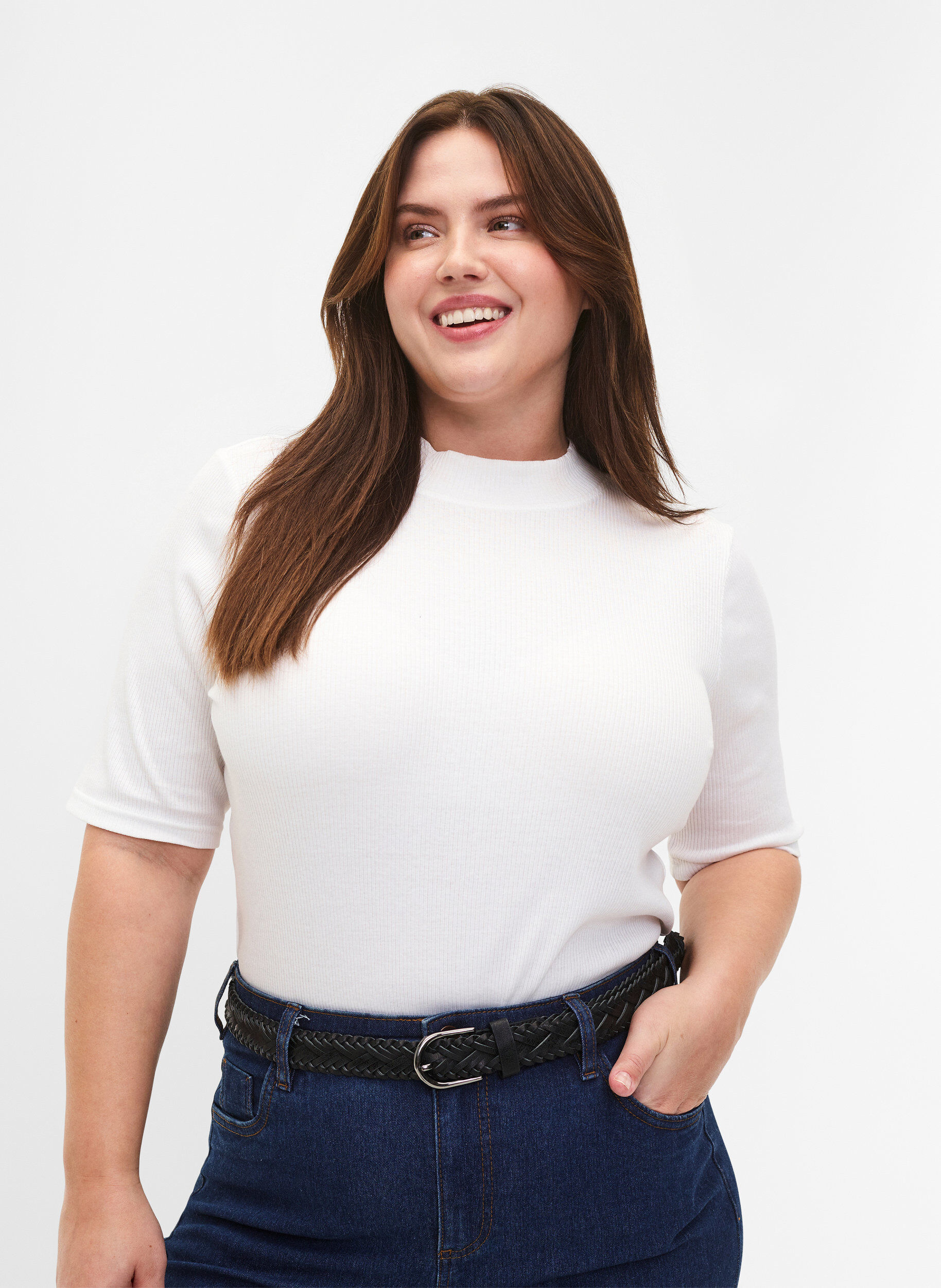 ZizziGeflochtener G&uuml;rtel, Black, Model image number 0