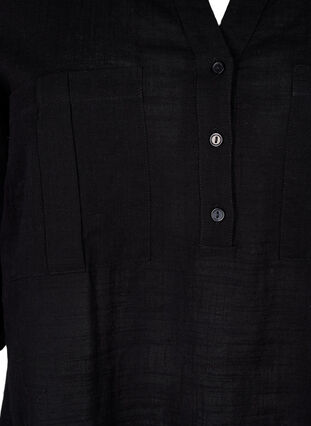 Tunika aus Baumwolle mit 3/4-Ärmeln, Black, Packshot image number 2