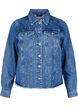 Jeansjacke mit Strasssteinen und einem Rough-Saum, Blau, Packshot image number 0