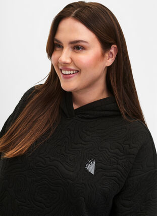 Sportliches Sweatshirt mit Kapuze, Black, Model image number 2
