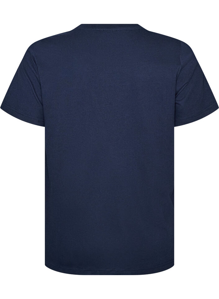 T-Shirt aus Bio-Baumwolle mit Teddyb&auml;r-Motiv, Blau, Packshot image number 1