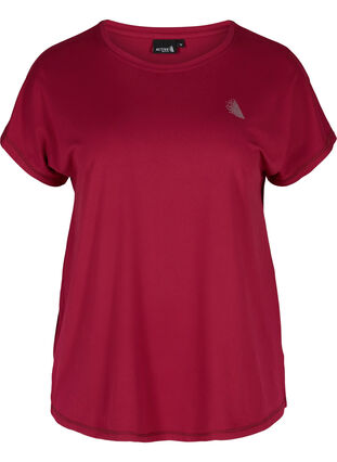 Einfarbiges Trainings-T-Shirt, Beet Red, Packshot image number 0