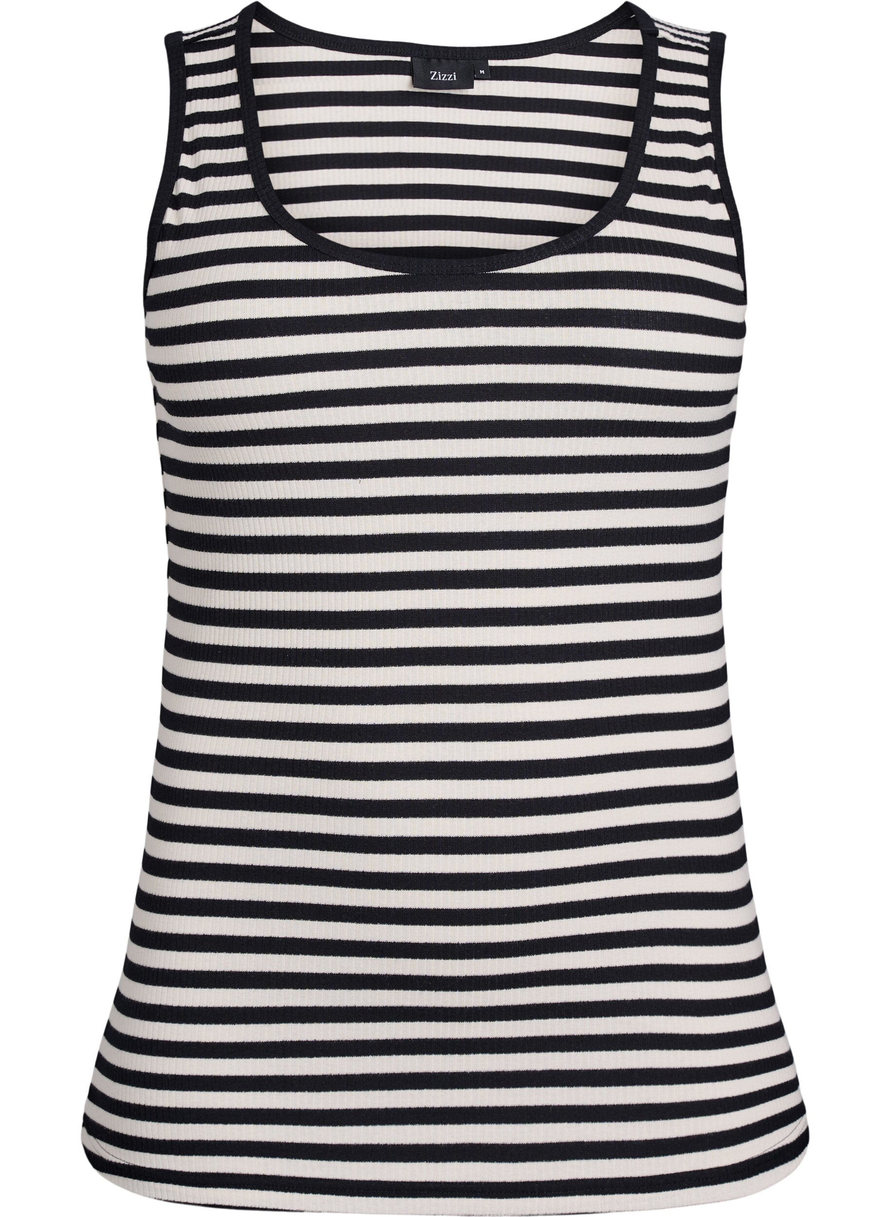 Gestreiftes Tanktop mit Rippenstruktur