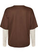 Lockeres T-Shirt mit langen Spitzen&auml;rmeln, Braun, Packshot image number 1