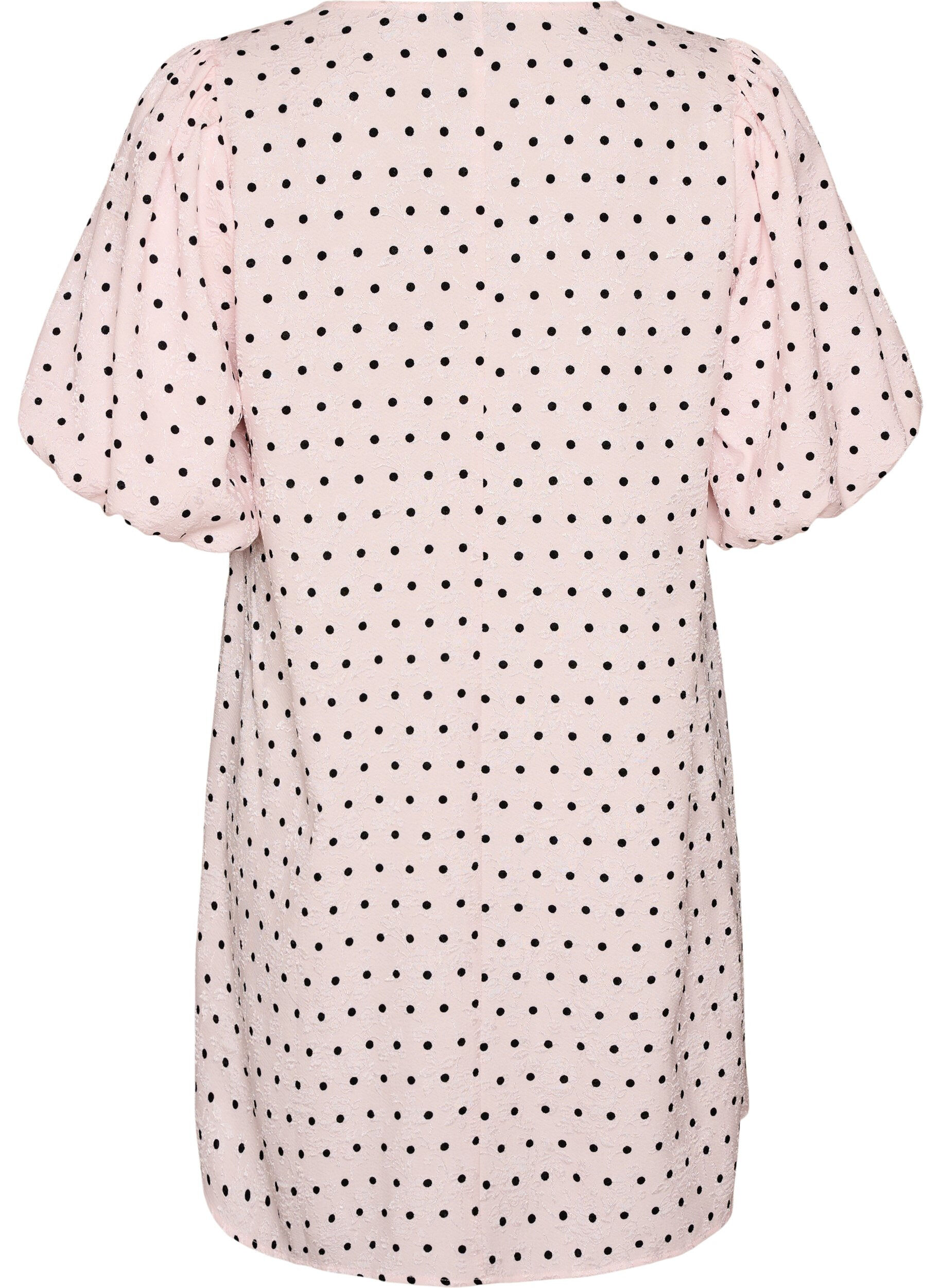 ZizziA-Linien-Kleid mit Polka Dots und Ballon&auml;rmeln, Pink, Packshot image number 1