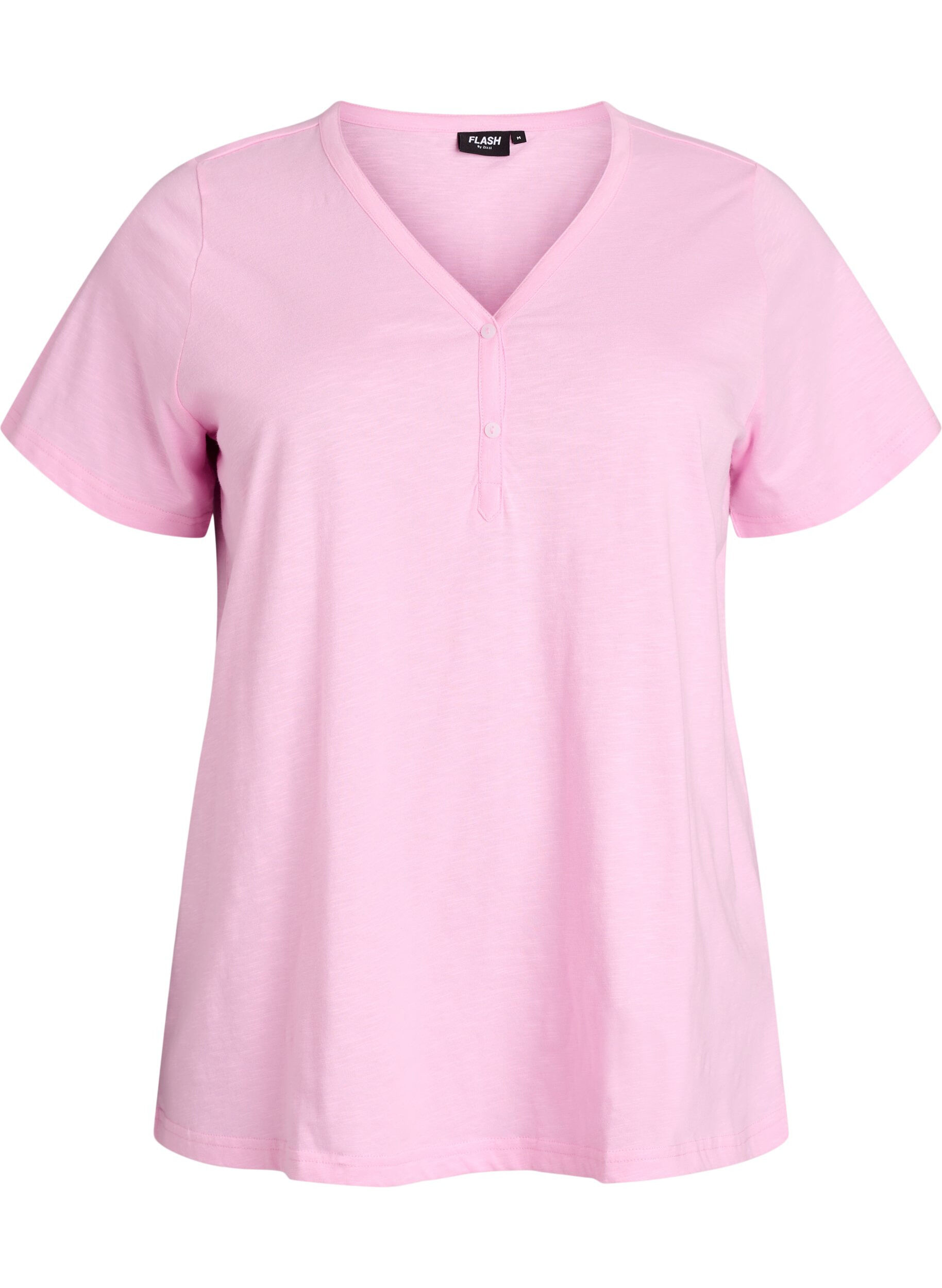 ZizziT-Shirt mit Knopfleiste, Pink, Packshot image number 0