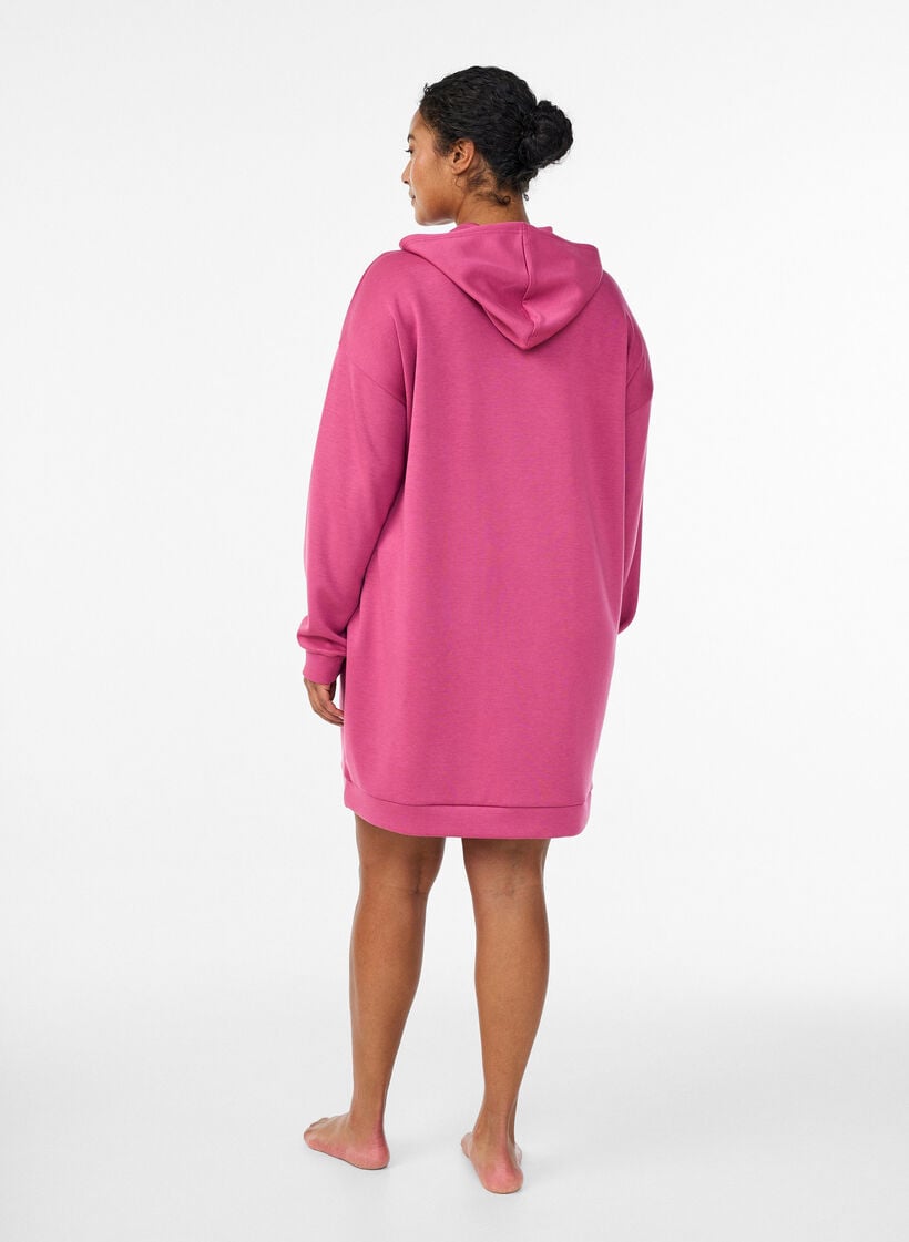 Kurzes Hoodiekleid mit K&auml;ngurutasche, Rot, Model image number 2