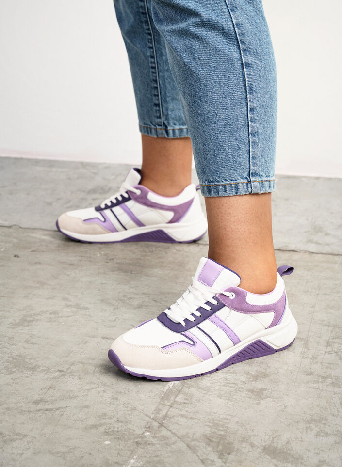Sneakers mit weiter Passform, White Purple, Image