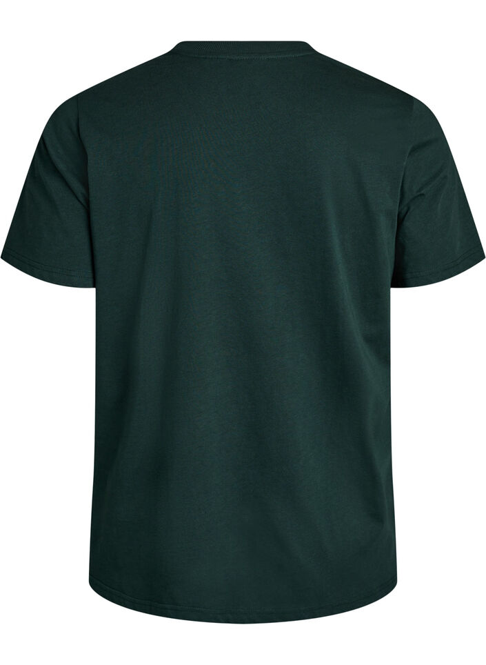 Basic T-Shirt aus Baumwolle mit Rundhalsausschnitt, Gr&uuml;n, Packshot image number 1