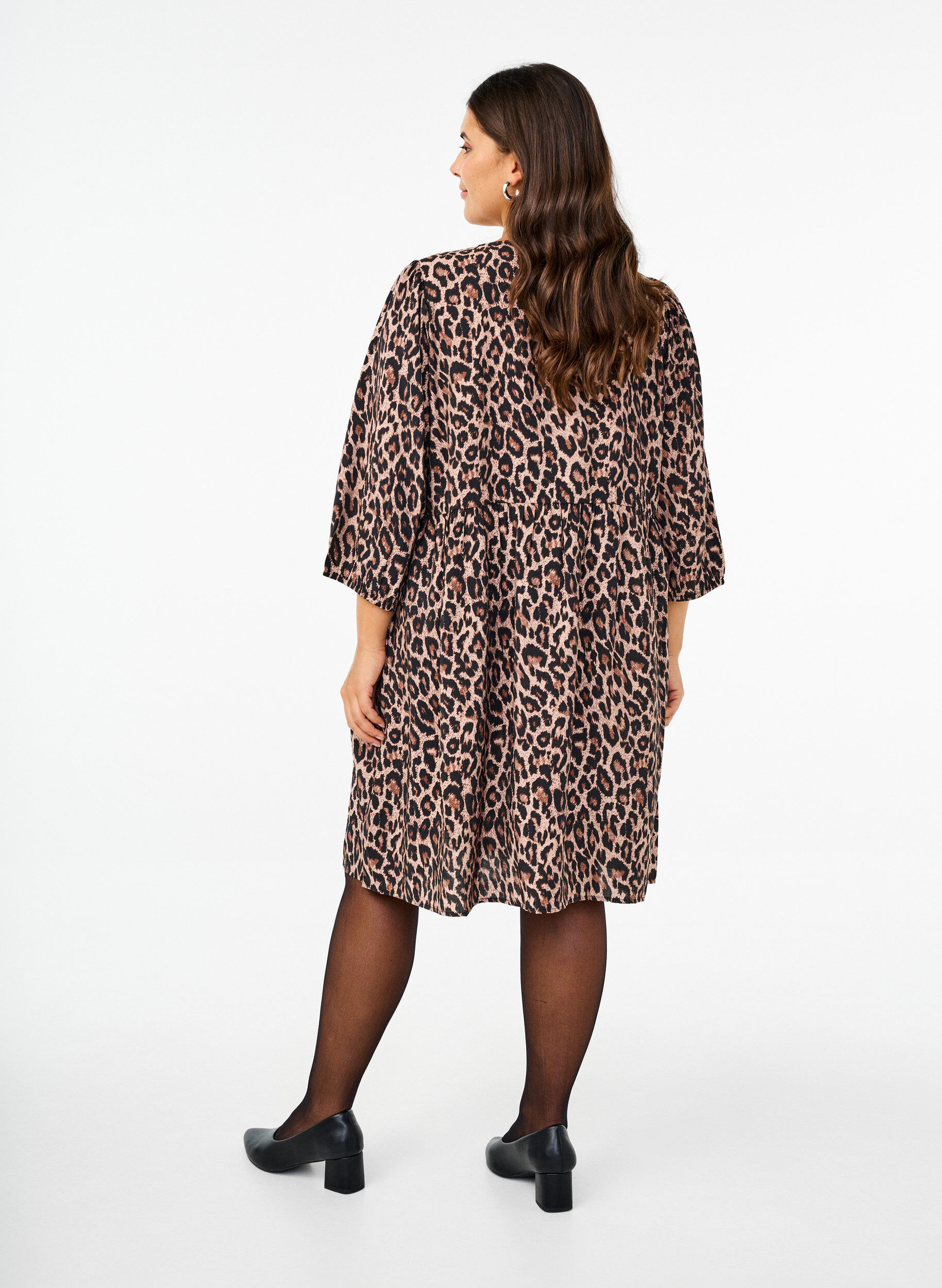 ZizziKleid mit Schleifen und 3/4-&Auml;rmeln, LEO AOP, Model image number 1