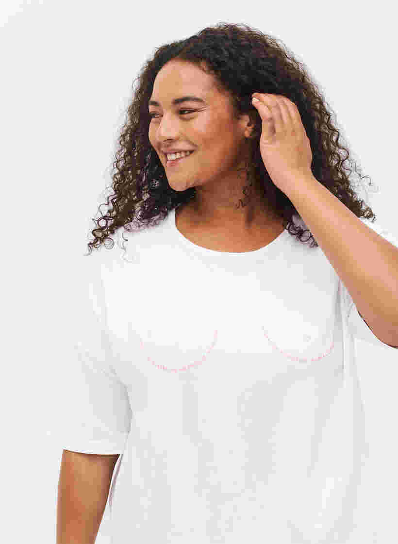 Support the breasts - T-Shirt aus Baumwolle, White, Model image number 2