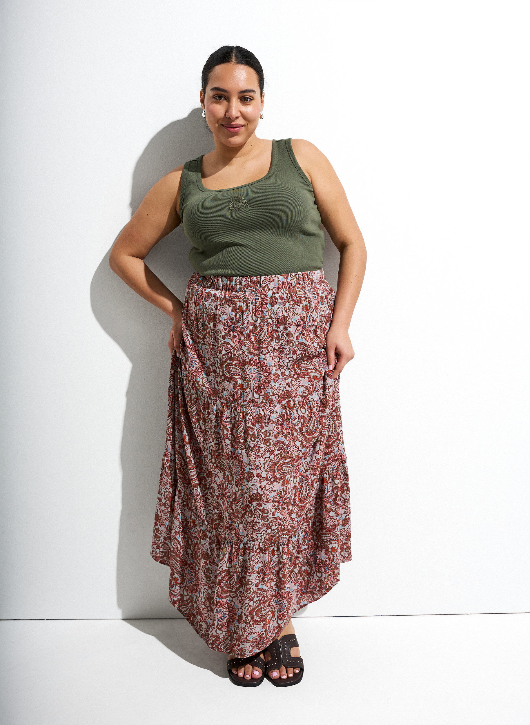 ZizziTailleiertes Top mit Motiv, Gr&uuml;n, Image image number 0