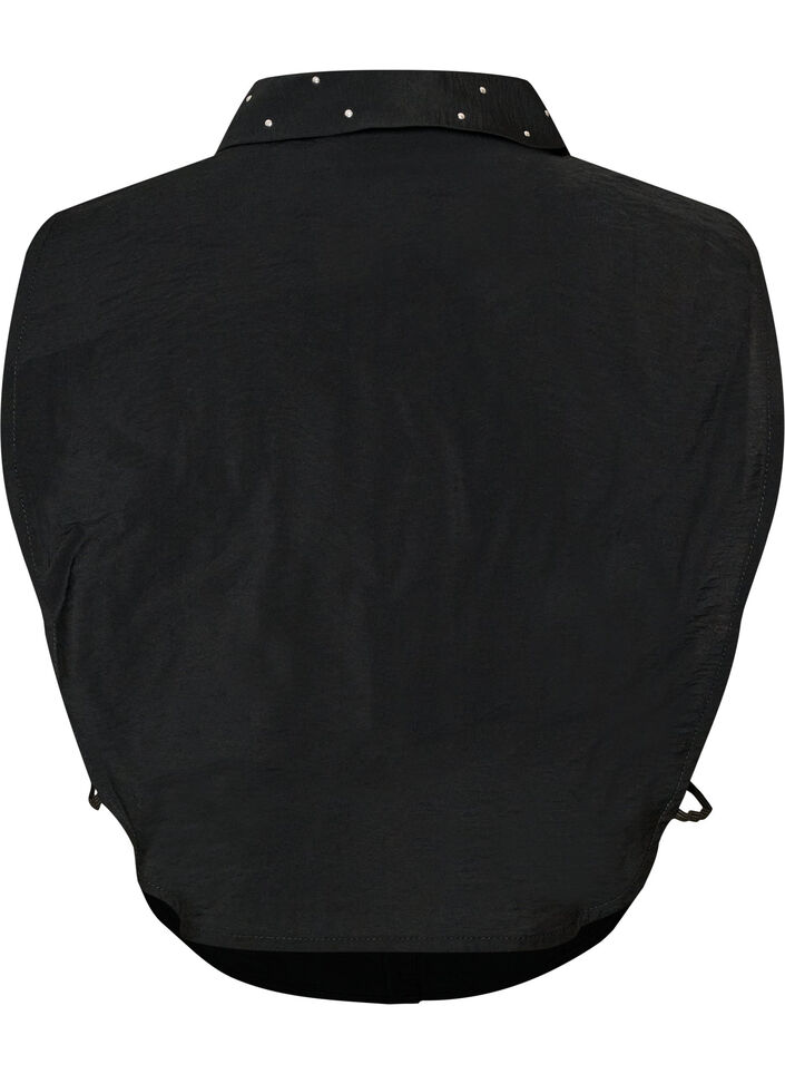Krageneinsatz mit Strasssteinen und Kn&ouml;pfen, Schwarz, Packshot image number 1