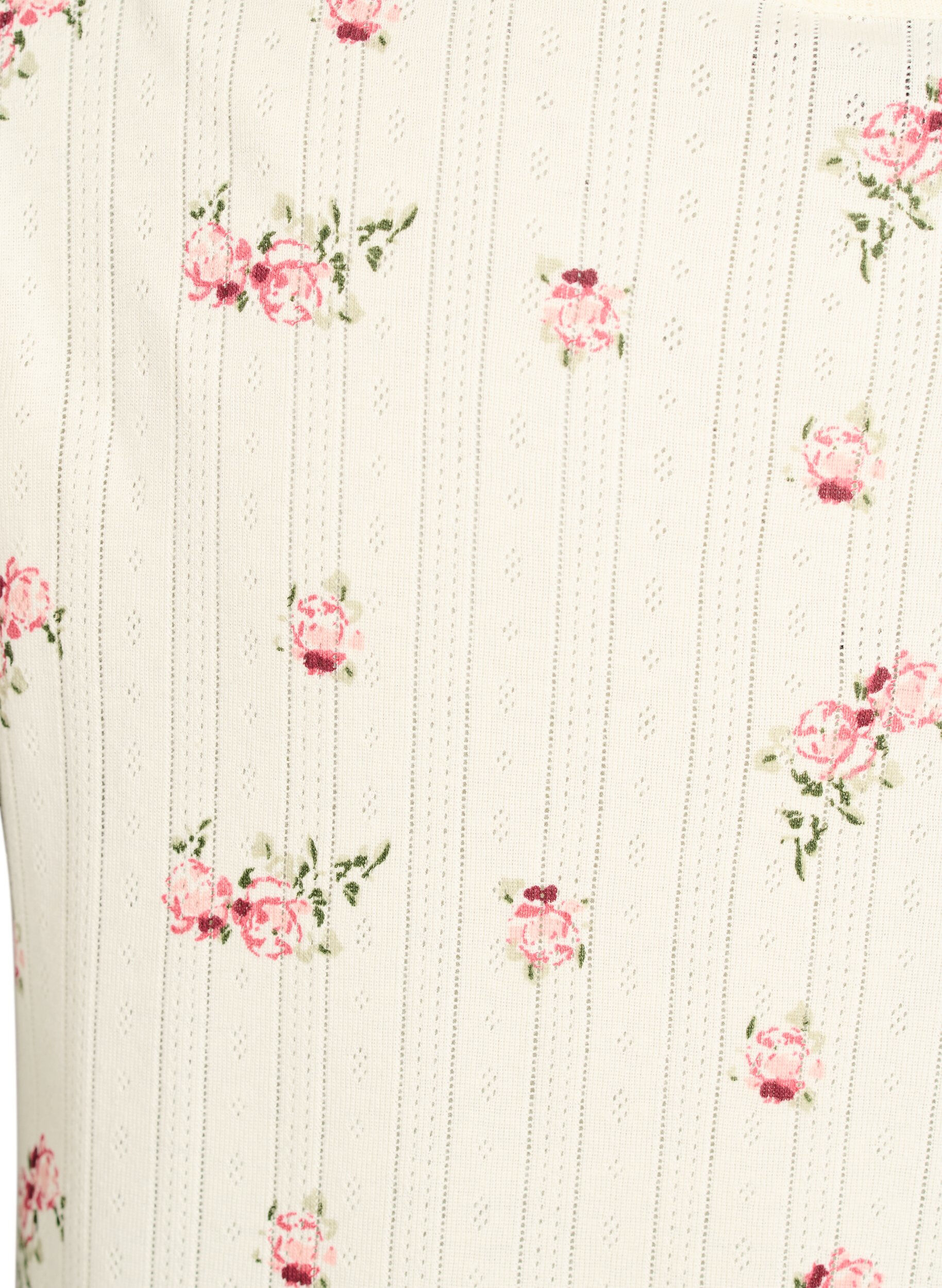 ZizziBio-Baumwoll-Pyjamaoberteil mit Fl&uuml;gel&auml;rmeln, Vanille, Packshot image number 3