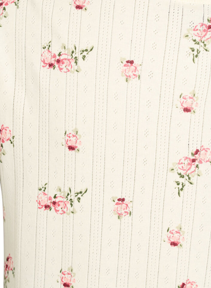 Bio-Baumwoll-Pyjamaoberteil mit Fl&uuml;gel&auml;rmeln, Vanille, Packshot