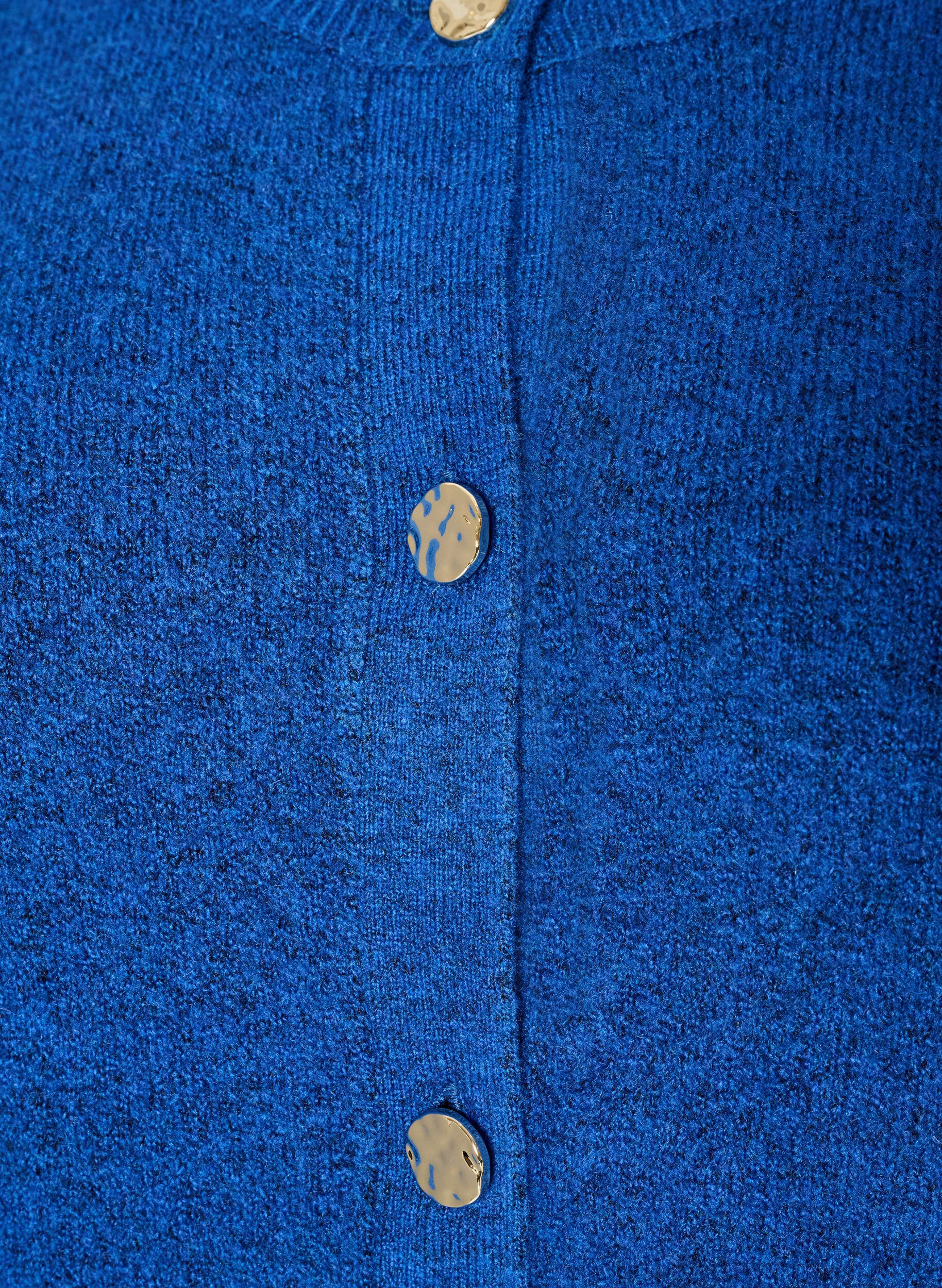 ZizziStrickjacke aus weichem Strick mit goldfarbenen Kn&ouml;pfen, T&uuml;rkis, Packshot image number 2