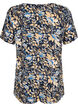 FLASH - Bluse mit kurzen &Auml;rmeln und Print, Brown Blue Flower, Packshot image number 1