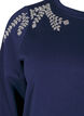 Kurzer Sweatshirt mit Perlendetails, Blau, Packshot image number 2