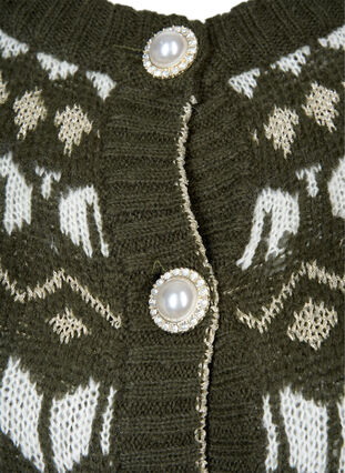 Gemusterter Cardigan mit Wolle, Forest Night Comb, Packshot image number 2