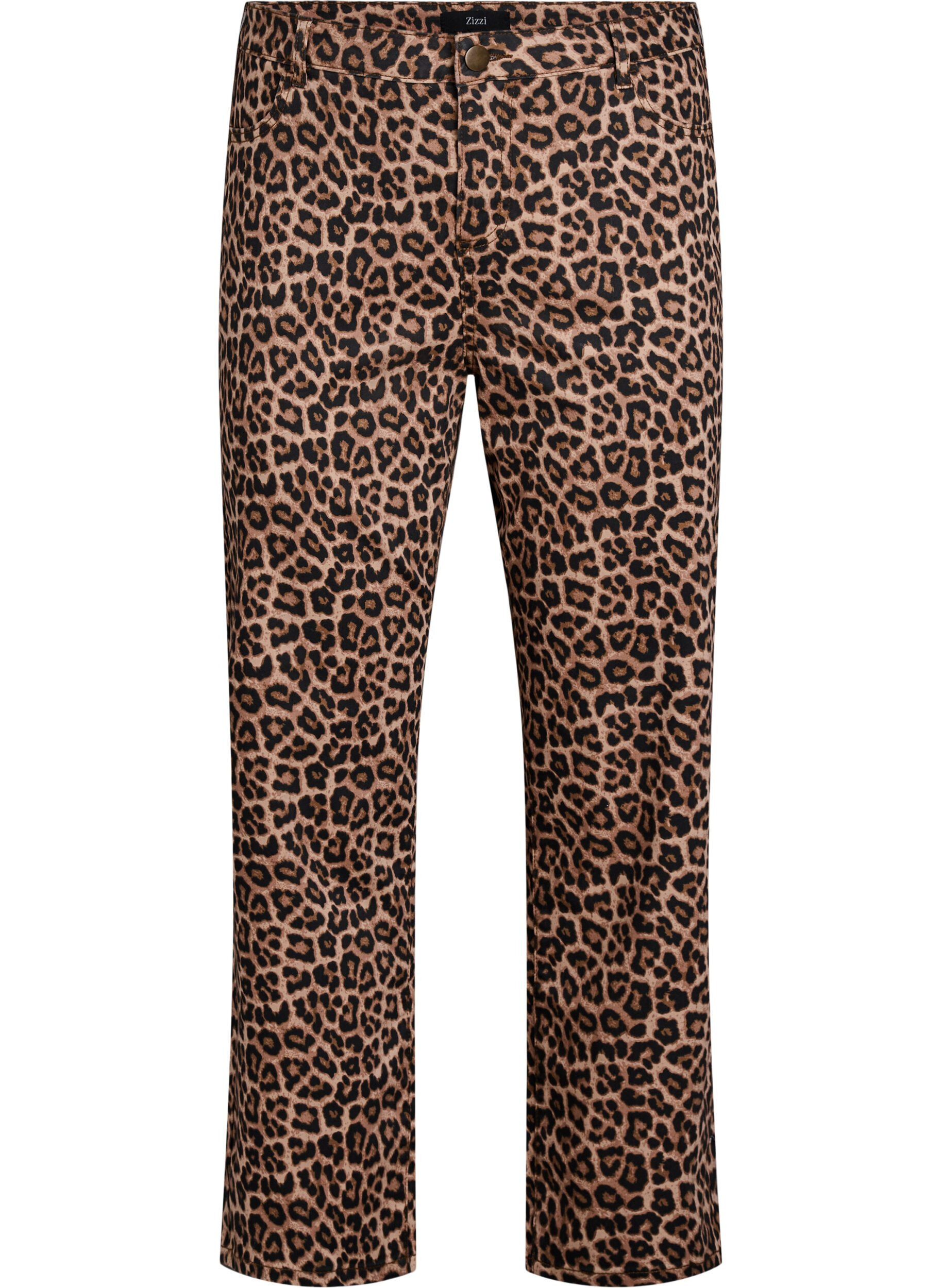 Leopard Jeans mit normaler Taille