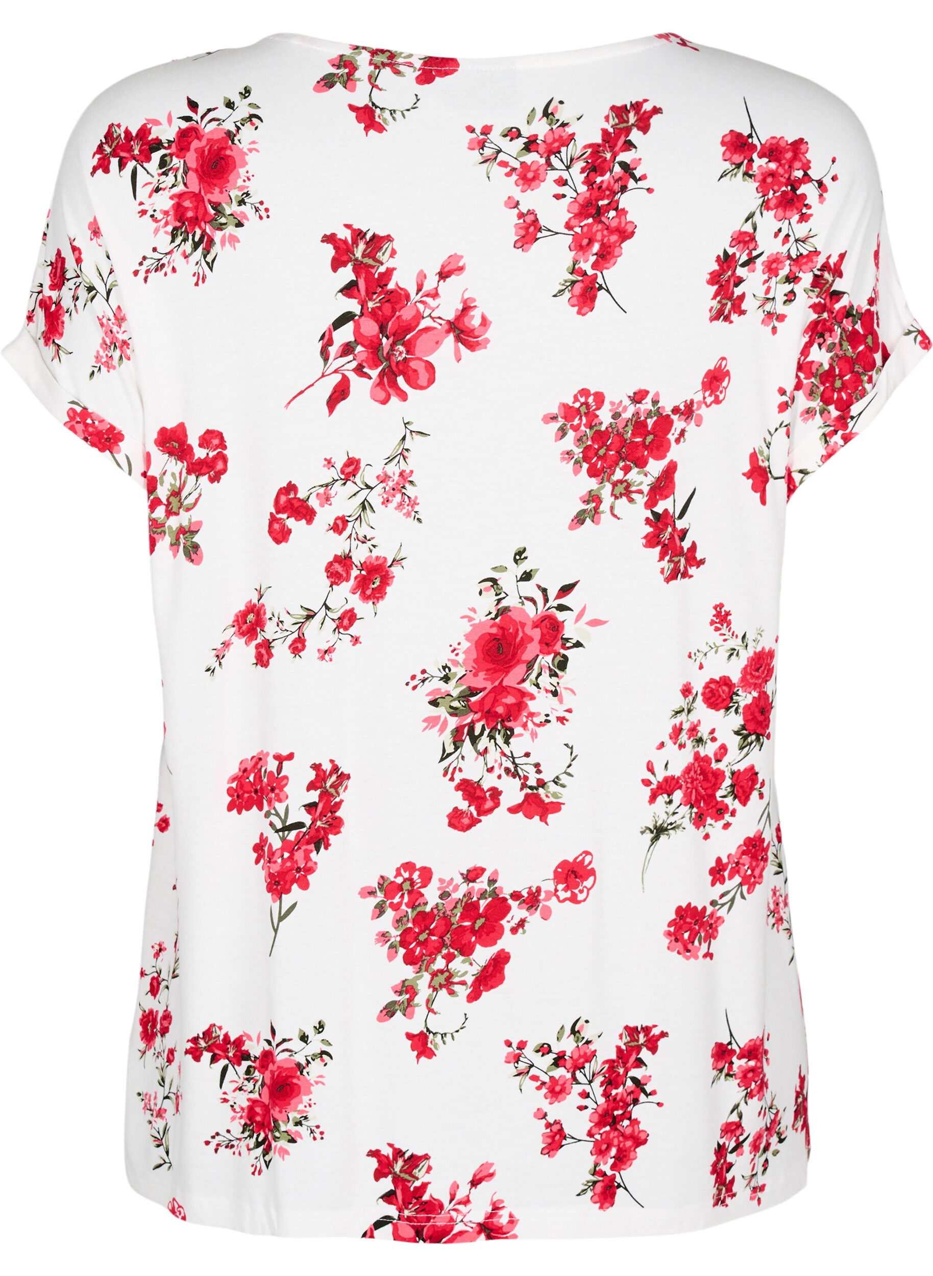 ZizziT-Shirt mit floralem Print, Rot, Packshot image number 1