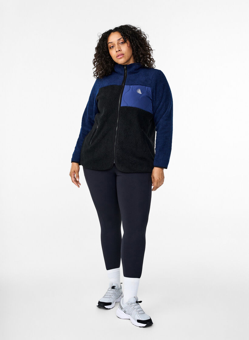 Teddyjacke mit Farbblock, Night Sky comb., Model image number 2