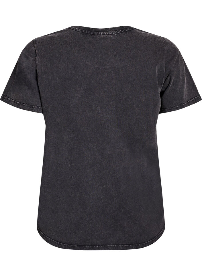 T-Shirt aus Bio-Baumwolle mit Washed-Look, Grau, Packshot