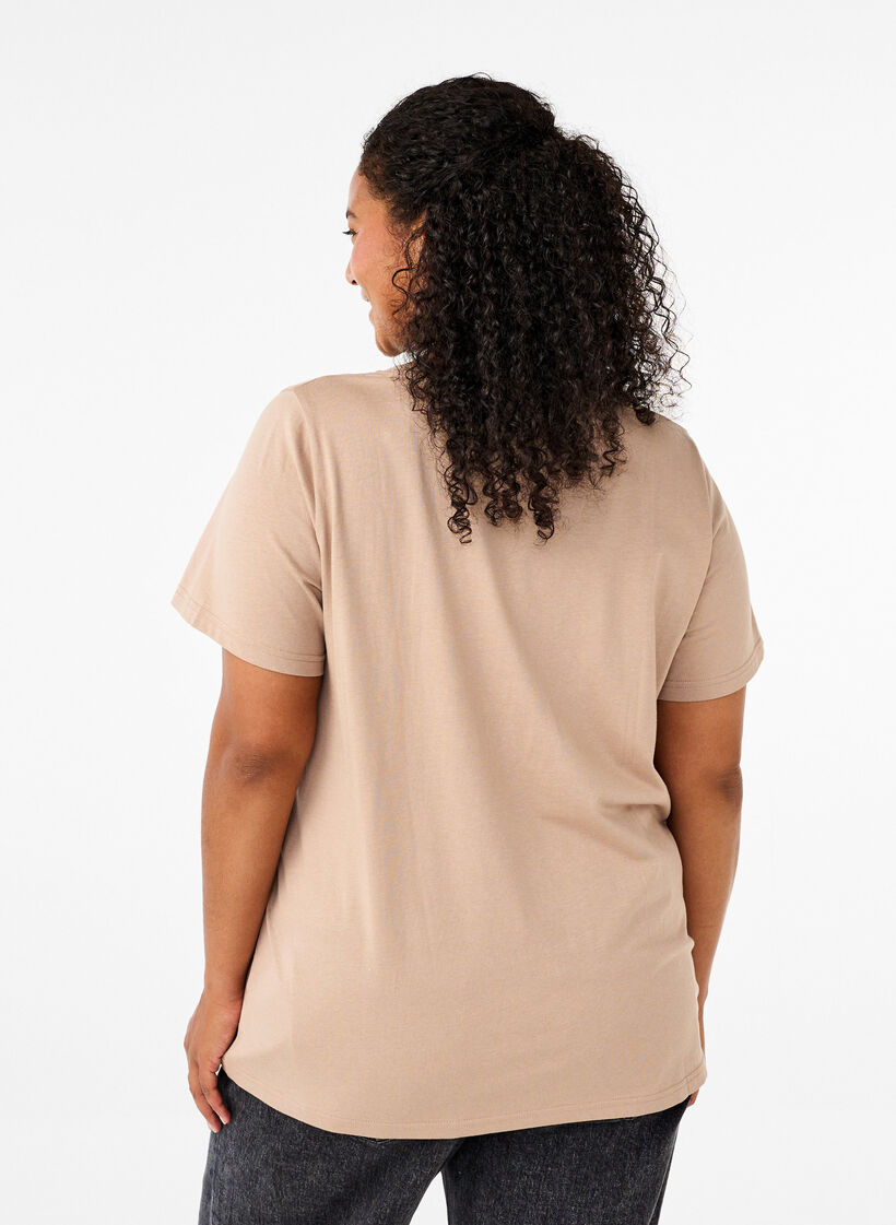 Baumwoll-T-Shirt mit Druck, S. Mink w. Flower, Model image number 1