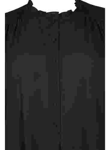 Tunika mit Rüschenkragen und langen Ärmeln, Black, Packshot image number 2