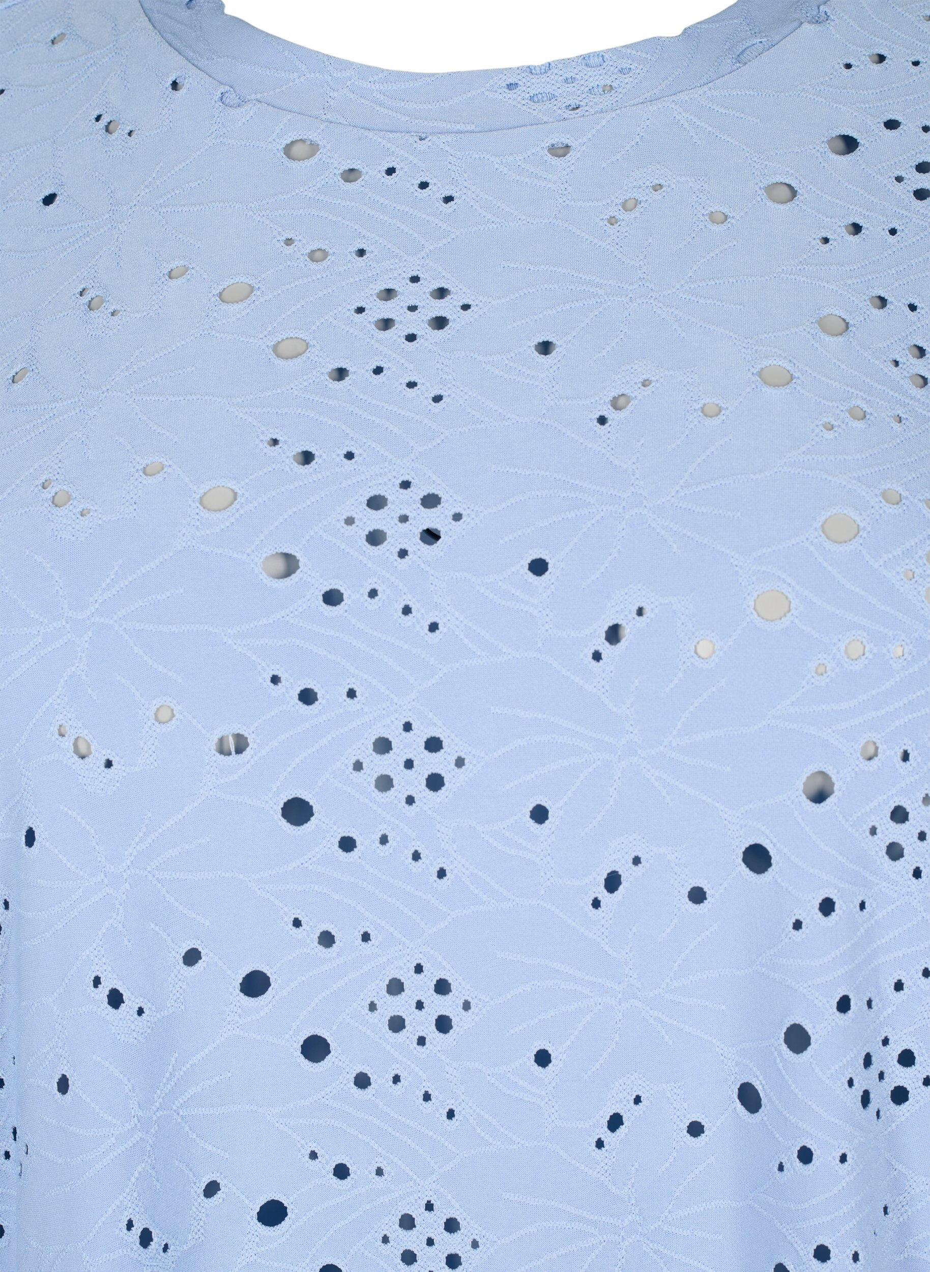 Zizzi Lang&auml;rmlige Bluse mit Lochmuster, Serenity, Packshot image number 2