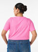 Kurz&auml;rmeliges Basic T-Shirt mit V-Ausschnitt, Pink, Model image number 2