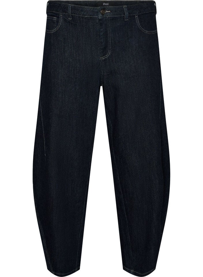 Barrel-Jeans mit hoher Taille, Blau, Packshot image number 0