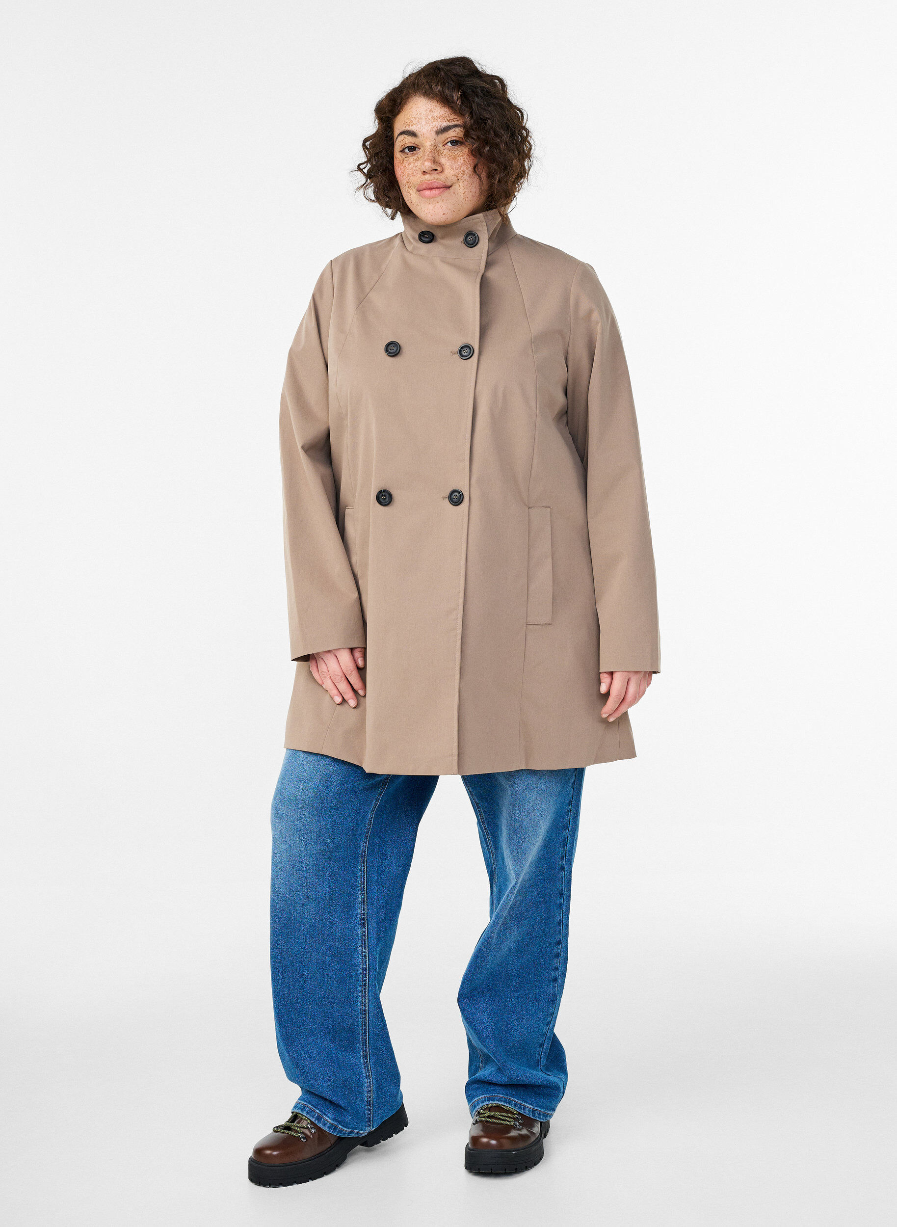 ZizziFr&uuml;hlingsjacke aus wasserabweisendem Material mit A-Linie, Grau, Model image number 1