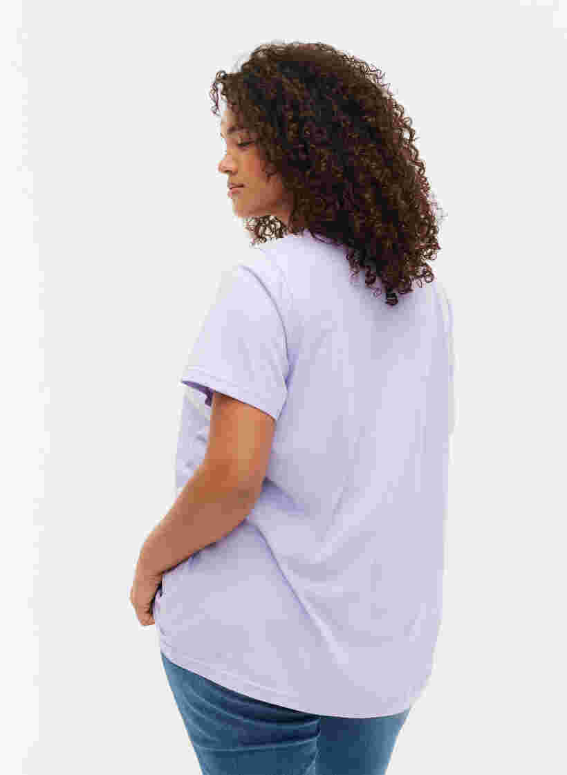 Baumwoll-T-Shirt mit Print-Detail, Lavender ARIZONA, Model image number 1