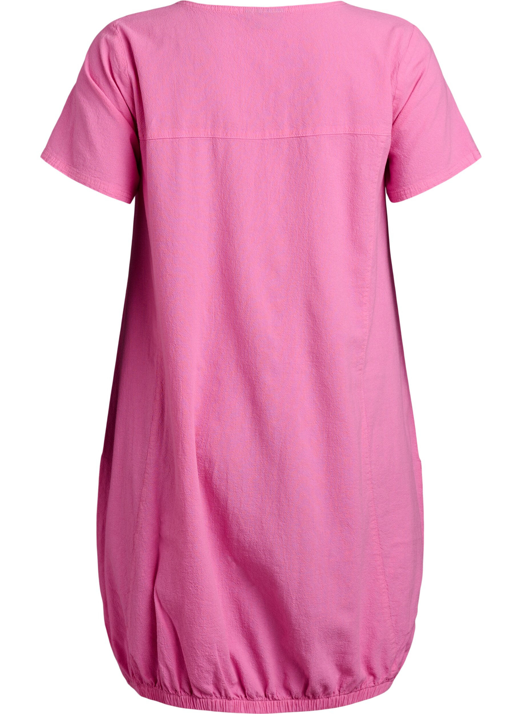 ZizziBaumwollkleid mit kurzen &Auml;rmeln, Pink, Packshot image number 1