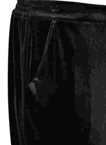 Lockere Hose aus Velours, Black, Packshot image number 2