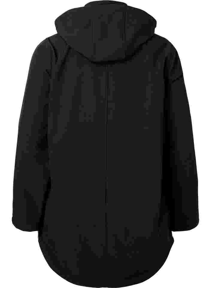 Softshell-Jacke mit abnehmbarer Kapuze, Black, Packshot image number 1