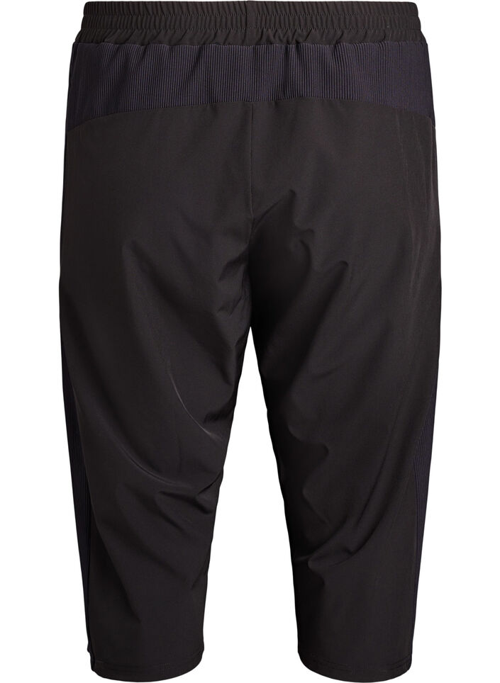 Trainings-Caprihose mit hoher Taille, Schwarz, Packshot image number 1