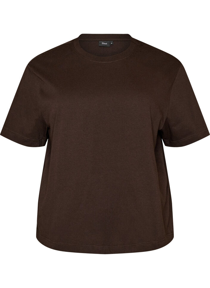 Kastiges T-Shirt aus Baumwolle, Braun, Packshot image number 0