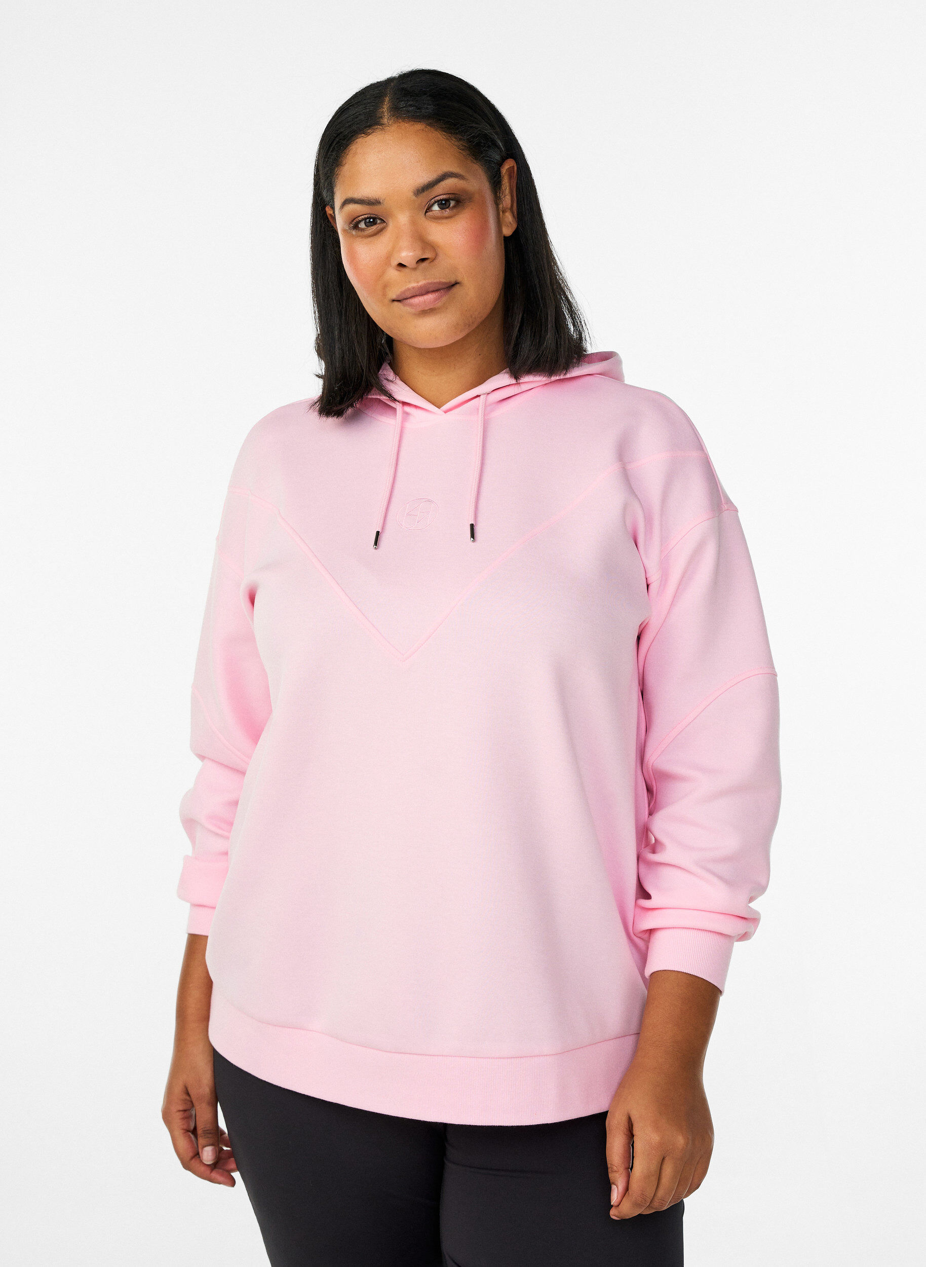ZizziSportlicher Scuba-Hoodie mit Ziern&auml;hten, Pink, Model image number 0
