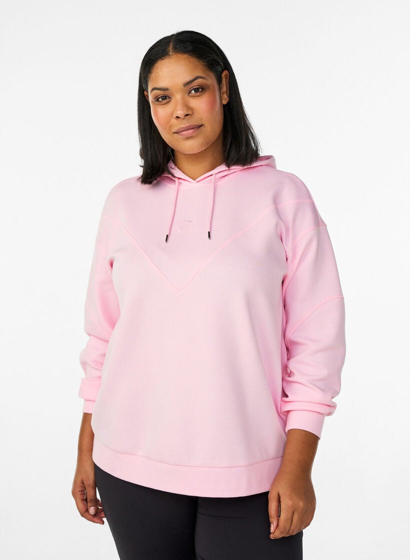 Sportlicher Scuba-Hoodie mit Ziern&auml;hten, Pink, Model image number 0